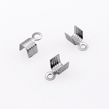 Затискач із нержавіючої сталі, 7х4 мм, Темне срібло (STL-055822)