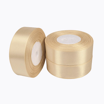 Атласная лента, 25 мм, Кремовая (LEN-056763)