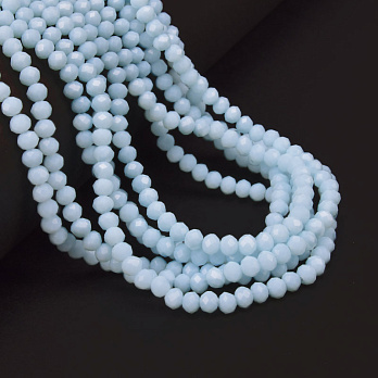 Бусины рондели, 4х3,5 мм, Голубые (BUS-061253)