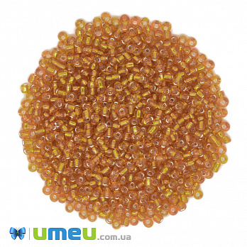 Бісер китайський середній, 8/0, Помаранчевий блискучий, 3 мм (BIS-039298)