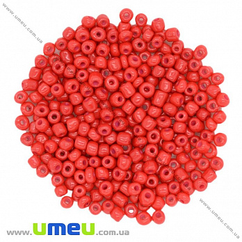 Бисер китайский крупный, 6/0, Красный натуральный, 4 мм (BIS-019531)