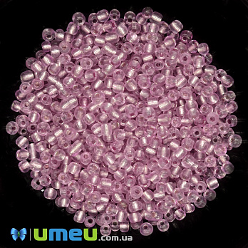 Бисер китайский крупный, 6/0, Розовый блестящий, 4 мм (BIS-037749)