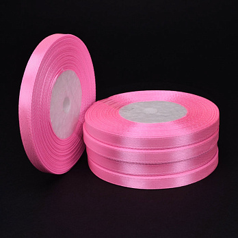 Атласна стрічка, 6 мм, Рожева (LEN-050985)