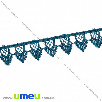 Кружево плетеное, 17 мм, Морская волна (LEN-016191)