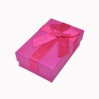 Подарункова коробочка Прямокутна з бантиком, 8х5х2,5 см, Малинова (UPK-057115)