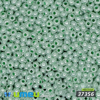 Бісер чеський №524 / 37356, Зелений блідий, Перламутровий, 10/0 (BIS-003853)
