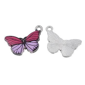 Підвіска метал. Метелик малиновий, 20х13, 5 мм, Темне срібло (POD-053742)