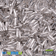 Бісер чеський Стеклярус 3, №78102, Сріблястий блискучий скручений, 7 мм (BIS-050535)