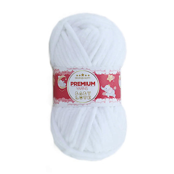 Пряжа Premium Yarn Baby Love 50 г, 60 м, Белая 301 (YAR-052309)