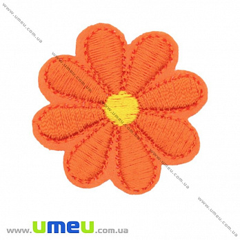 Термоаппликация Цветочек, 3,8 см, Оранжевая (APL-017430)