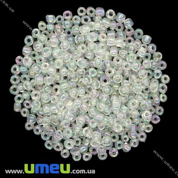 Бісер китайський великий, 6/0, Прозорий АВ, 4 мм (BIS-008640)