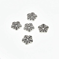 Бусины мет. плоские Цветок, 11х3 мм, Античное серебро (BUS-032690)