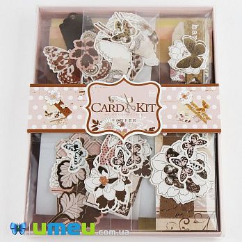 Набір скрапбукінгу для виготовлення 6-ти міні-листівок з конвертами (DIF-032804)