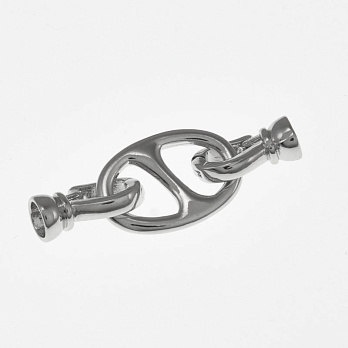 Застёжка, 33х11,5 мм, Латунь с покрытием Родий (ZAM-058475)