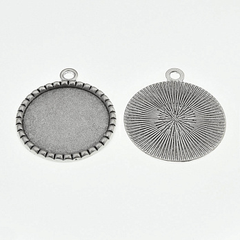 Основа кругла, 35х30 мм, 25 мм, Античне срібло (OSN-059459)