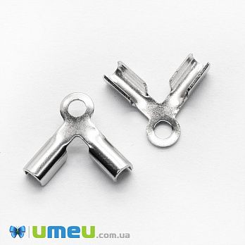 Зажим для шнуров из нержавеющей стали, 9х8 мм, Темное серебро (STL-043207)