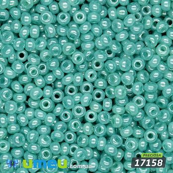 Бісер чеський №883/17158, Бірюзовий, Перламутровий, 10/0 (BIS-047768)