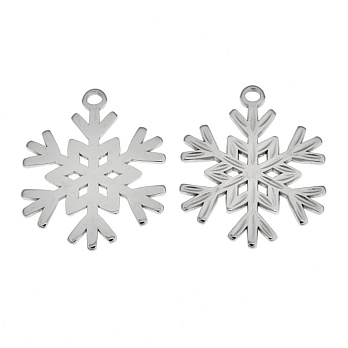 Подвеска из нерж. стали Снежинка, 33,5х27 мм, Темное серебро (STL-060684)