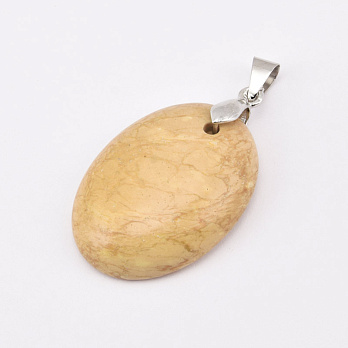 Підвіска Овал, Натур. камінь Мукаїт, 30х22 мм (POD-058732)