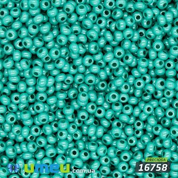 Бісер чеський №837/16758, Бірюзовий, Перламутровий, 10/0 (BIS-043955)