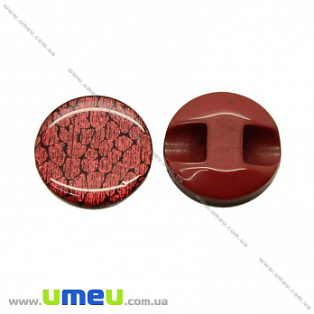 Пуговица пластиковая на полуножке Круглая, 13 мм, Бордовая (PUG-021425)