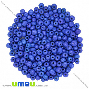 Бисер китайский крупный, 6/0, Синий натуральный, 4 мм (BIS-015636)