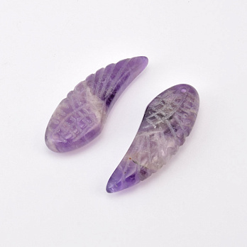 Підвіска Крило, Натур. камінь Аметист, 40х15х7,5 мм (POD-058672)