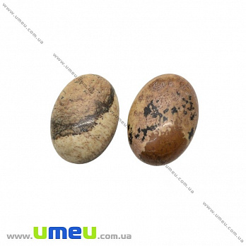 Кабошон нат. камінь Яшма пейзажна, Овал, 18х13 мм (KAB-025964)