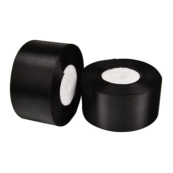 Атласна стрічка, 40 мм, Чорна (LEN-054134)