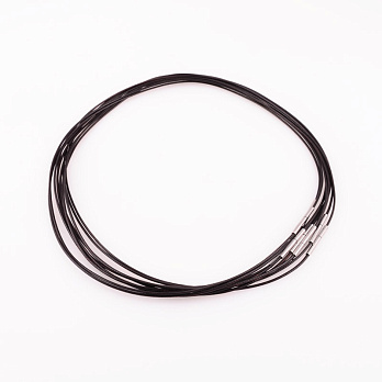 Основа для кольє 1 мм, 41 см, Замок нерж. сталь, Коричнева (OSN-055545)