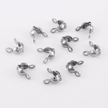 Каллоти з нержавіючої сталі, 8х4 мм, Темне срібло (STL-055913)