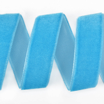 Лента бархатная, 15 мм, Голубая (LEN-060293)