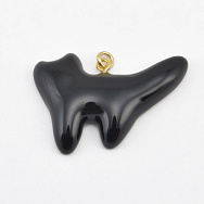 Підвіска Котик з полімерної глини, 40х27 мм, Чорна (POD-058999)