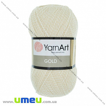 Пряжа YarnArt Gold 100 г, 400 м, Кремовая 9000-А, 1 моток (YAR-025454)