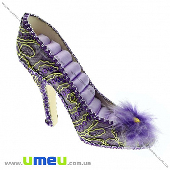 Подставка керамическая для колец Туфелька, 14х5х11 см, Сиреневая (UPK-004395)