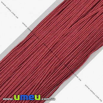 Сутажный шнур, 3 мм, Красно-малиновый, 1 м (LEN-010983)