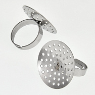 Кільце з нерж. сталі з ситечком 25 мм, Темне срібло (OSN-060523)