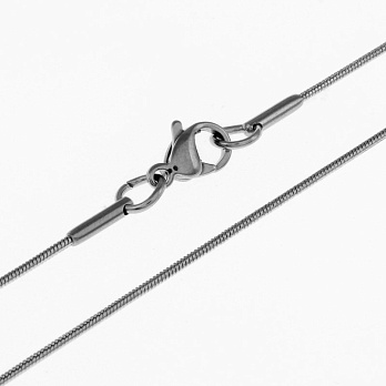 Основа на шию з нерж. ст., 1 мм, Темне срібло, 55 см (STL-055559)