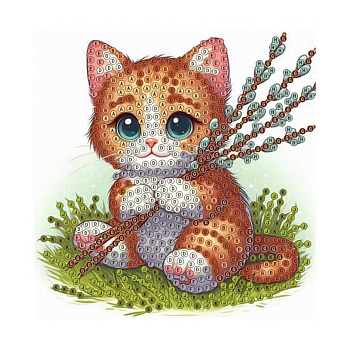 Набор алмазной живописи (наклейка) 11х11 см, Котики (SXM-056484)