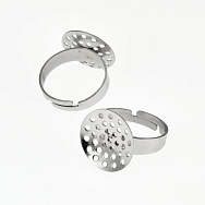 Кільце з нерж. сталі з ситечком 16 мм, Темне срібло (OSN-060522)