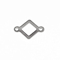 Коннектор из нерж. стали Ромб, 16х12 мм, Темное серебро (STL-055483)