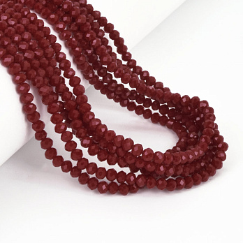 Бусины рондели, 4х3 мм, Бордовые (BUS-057199)
