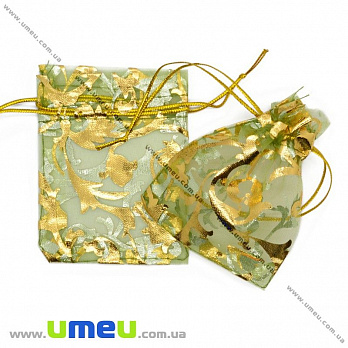 Подарочная упаковка из органзы, 7х9 см, Зеленая, 1 шт (UPK-012366)