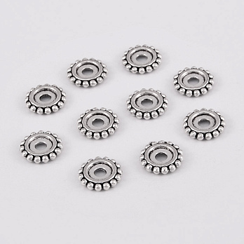 Намистини-розділювачі мет., 8х1,5 мм, Античне срібло (BUS-055532)