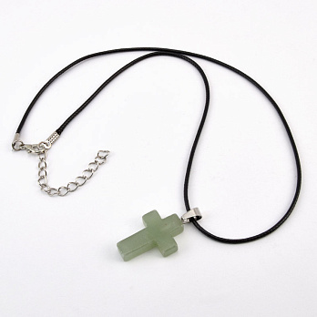 Підвіска на шнурку, Натур. камінь Авантюрин зелений (POD-058258)