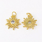 Подвеска Солнце, Куб. цирконий, 15х14 мм, Латунь с гальваническим покрытием (POD-062452)