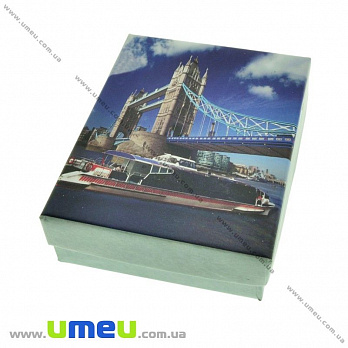 Подарочная коробочка Прямоугольная с рисунком, 9х7х3 см, Синяя (UPK-023166)