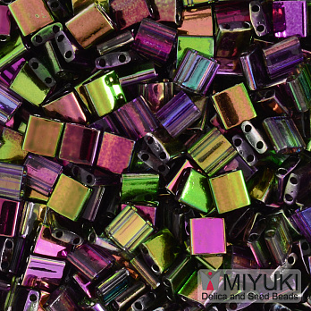 Бисер японский Miyuki TILA №4571, 5х5 мм, Ирис разноцветный (BIS-053234)
