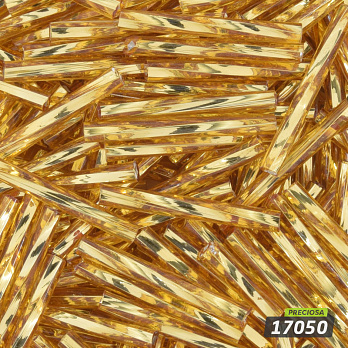 Бісер чеський Стеклярус 20 мм, №17050, Золотистий блискучий скручений (BIS-058918)