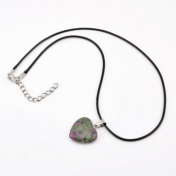 Підвіска на шнурку, Натур. камінь Цоїзит (POD-058251)